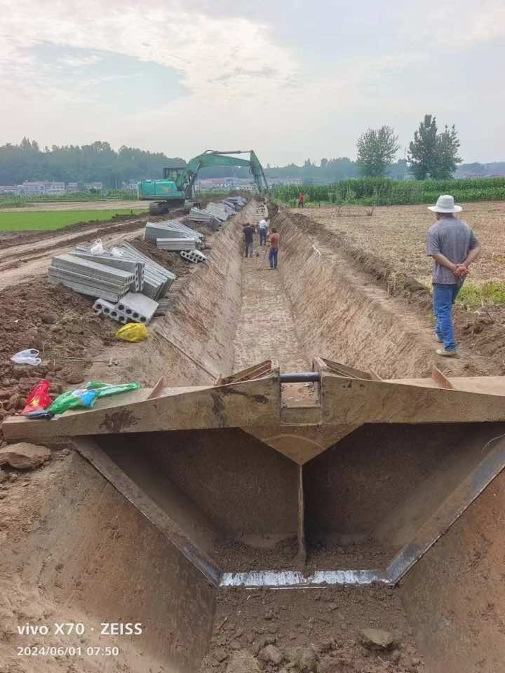 襄阳市侨联帮扶彭家营村申请防洪渠项目开始施工